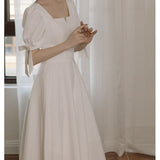 White Dress Dress Women's Summer French Retro Registration Card Small White Dress Party Dress HZ0517