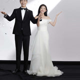 French Light Wedding Dress 2026 New Simple One-Shoulder Fish Tail Thin Sen Family Travel Photography Dream Bride Welcome Yarn HZ0517