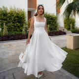 Banquet Dress 2026 Summer New Women's Temperament Square With Sleeveless Belt Sling Dress HZ0517