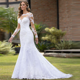 Wedding Fish Tail 2026 New Dress European-Style Long-Sleeved Leaky Back Wedding Banquet Exclusive HZ0517