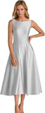 2026 New Solid Evening Dress U-Shaped Collar-Dew-Backed Senscreen Casual Dress HZ0517