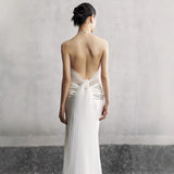 Hanging Neck Light Wedding Dress Bride 2026 New Simple French Style Seduced Temperament Bare Back White Engagement Dress Go Out Yarn HZ0517
