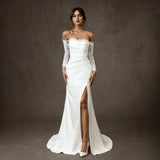 Light Wedding Dress Shoulder 2026 New Temperament Lace Go Out To Welcome The White Shaft Engagement Dress HZ0517