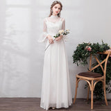 French Wedding Dress 2026 New Small Retro Bride Sen Family Travel Light Wedding Dress Long Sleeves To Welcome Wedding Dress HZ0517