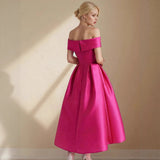 Evening Dress Rose Red Shoulder 2026 New Set Of Life Dress Birthday Temperament Dress HZ0517