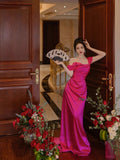 New Chinese Morning Dress Wedding Toast Dress Wedding Dress Luxury Rose Red Shoulder Dress HZ0517