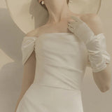 Light Wedding Bride 2026 New White Simplicity Atmosphere Elegant Little Tail French Vintage Dress HZ0517