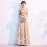 Art Exam Evening Dress Blue Female High-End Temperament High-End Host Red Song Chorus Performance Costume Adult Dress HZ0517