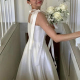 Suspension Light Wedding Dress Simple French 2026 New Evening Dress Travel Bridal Registration Certificate Of The Blind Face Of The Little White Dress Woman HZ0517