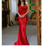 Evening Dress Fishtail Banquet Slimming Bride Birthday Party Annual Host Temperament Dress Woman HZ0517