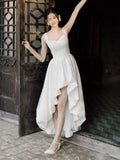 French-Style Thing Noodles Wedding Dress Simple White Sling Engagement Dress Temperament High Feeling Bride Go Out Yarn HZ0517