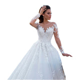Wedding V-Neck 2026 New Big Tailed Wedding Dress Retro Sexy Tulle Long-Sleeved Wedding Dress HZ0517