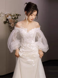 French Light Wedding Dress Bride 2026 New Temperament Welcome Yarn Travel Dress Super Fairyen Small Tail Yarn HZ0517