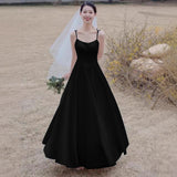 Sing Noodles Go Out Yarn French Light Wedding Dress White Sling Simple Bride Wedding Trip Certificate Registration Dress Dress Woman HZ0517