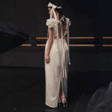 Sweet Bridal Woman Morning Dress Dress Dress White Engagement Brigade Photo Wedding Dress High-End Card Dress HZ0517