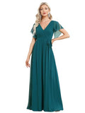Evening Dress 2026 New Sexy Body Repair V-Neck Chiffon Dress Women's Party Bridesmaid Dress HZ0517