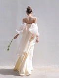 French Light Wedding Dress Yarn 2026 Bridal Exterior Pat Light Yarn Dress Dress Light Luxury Small Welcome Yarn Morning Robe HZ0517