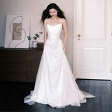 French Brao Light Wedding Dress Bridal Maiden White Engagement Toast Dress Small Tail Welcome Dress HZ0517
