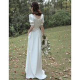 French Light Wedding Dress 2026 Summer Densmen Are Retro-Styled Brides To Shoot Light Wedding Dress HZ0517