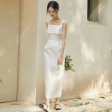 French-Style Sling Sling Bridal Bridal Bridal Registration Certificate Go Out Light Wedding Banquet Birthday Temperament Evening Dress White Dress HZ0517