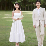 White Certificate Registration Light Wedding Dress French Small Dress With Engagement Dress High Sense Can Usually Wear Summer HZ0517