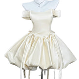 Champagne-Colored Shoulder Birthday Dress Dress Female Art Exam Presided Vocal Princess Dress Thousands Of Gold Style Temperament High Sense HZ0517