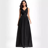 V-Neck Evening Dress Autumn New Elegant Romantic Sexy Back Evening Dress Banquet Performance Women's Skirt HZ0517