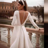 2026 Spring New Bridal Long-Sleeved Thin Travel Shooting Simple Tail Light Wedding Dress HZ0517