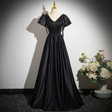 Simple Black Evening Dress 2026 New Student Art College Sound Solo Dress Piano Playing Dress Dress Dress Dress Woman HZ0517