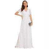 Evening Dress 2026 New Sexy Body Repair V-Neck Chiffon Dress Women's Party Bridesmaid Dress HZ0517