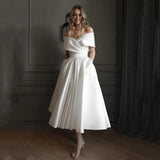 White Dress Shoulder 2026 New Birthday Party Dress Ball Light Wedding Dress HZ0517