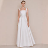 Light Wedding Dress Rysante Dress 2026 New Sling Square Tie Simple Host Banquet Temperament Evening Dress HZ0517