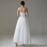 French Light Wedding Dress 2025 New Bridal Simple Fading Dress Long Bridal Wedding Dress Go Out Light Wedding Dress HZ0517