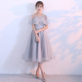 Mid-Long Overseas Warehouse 2026 New Gray Sister Dress Bridesmaid Group Thin Evening Dress Girl HZ0517