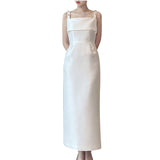 French Retro Slings Light Wedding Dress Small Manny Noodle Engagement Small Dress Certificate Registration Dress Dress Dress Can Wear Every Day HZ0517