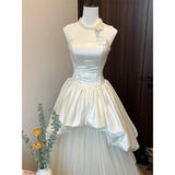 French Light Wedding Dress 2026 New Bridal Thighs Twilight Yarn Dress HZ0517