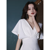 White French Evening Dress In Summer Can Usually Wear Banquet Temperament Semperament Semperament Fairy Fat Mm Dress HZ0517