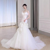 Brased Light Wedding Dress 2026 Spring New Sexy Flower Fishtail Main Yarn Super Fairy At The Runaway Princess Welcome Dress HZ0517