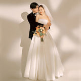 Korean Light Wedding Dress 2026 New High-End Bridal Travel Simple Temperament To Marry Welcome Women HZ0517