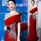 Banquet Host Body Dressing Evening Dress 2026 New Heavy Industry Trend Show Large Fish Tail Performance Dress HZ0517