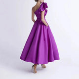 Purple Evening Dress High-Level Temperament Host Art Test Vocal Performance Dress Fluffy Skirt Adult Dress HZ0517