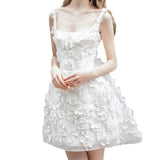 White Evening Dress Banquet Temperament Famous Birthday Slings Daily Small White Dress Short Travel Photo Wedding Dress HZ0517