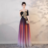 Grand Choir Performance Suit New High-End Temperament Famous Light Luxury Host Dress Long Dress Banquet Evening Dress HZ0517