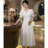 White Small Dress Can Usually Wear French Dress Dress Daily Graduation Dress Formal Occasion Evening Dress HZ0517