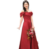 One-Word Shoulder Toasting Bride 2026 New Engagement Dress High-End Feeld With The Dens On The Side Of The Wedding Dress Is Thin HZ0517