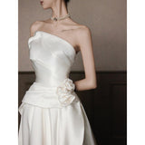 Brasing Light Wedding Dress French Tailing High-End Flower Densate Thin Dress Dress Light Luxury Temperament Welcome Yarn HZ0517