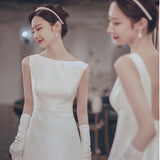 French-Style Denswear Light Wedding Dress 2026 Summer New Bride Simple White Back Welcome Simple Banquet Dress HZ0517