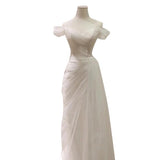 French Light Wedding Dress 2026 New Bridal Super Fairy Temperament Shoulder To Go Out Of The Yarn Fishtail Welcome Dress Dress HZ0517