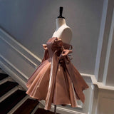 Small Design Bow Sling French Evening Dress Short Small Man Can Wear Dress High-End Short Skirt HZ0517