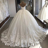2026 New Mid-Rise Fishtail White Long Cotton V-Neck French Thin Retro Lace Wedding Dress Supply HZ0517